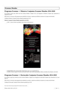 Másteres Conjuntos Erasmus Mundus 2014-2020