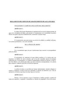 Reglamento del servicio de abastecimiento de agua potable (PDF