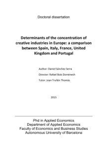 Determinants of the concentration of creative industries in Europe: a