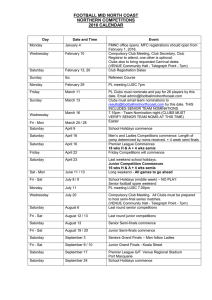 2016 calendar northern league