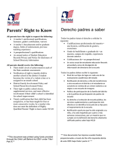 Parents` Right to Know