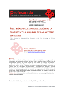 pisa: números, estandarización de la conducta y la alquimia de las