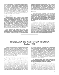 PROGRAMA DE ASISTENCIA TÉCNICA PARA 1962