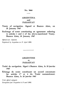 ARGENTINA and PARAGUAY Treaty of navigation. Signed at