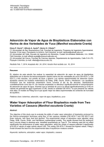 Adsorción de Vapor de Agua de Bioplásticos Elaborados con