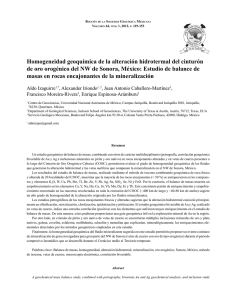 Homogeneidad geoquímica de la alteración hidrotermal del cinturón