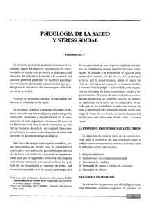 PSICOLOGIA DE LA SALUD Y STRESS SOCIAL
