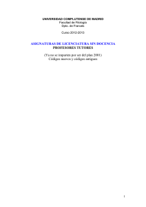 UCM_Curso2012-2013_Licenciatura_Tutores de Asignaturas que