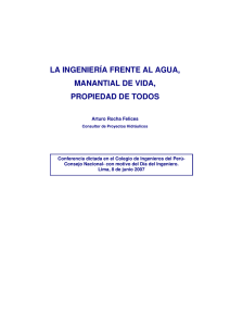 la ingeniería frente al agua, manantial de vida, propiedad de todos