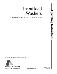 Frontload Washers, Operating Instructions