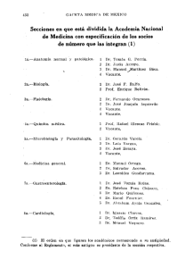 Secciones en que está dividida la Academia Nacional