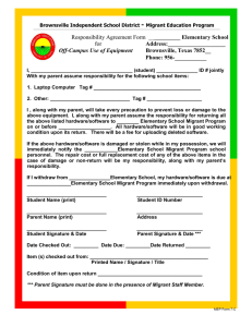 Responsibility Agreement Form ______ Elementary School