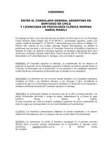 convenio entre el consulado general argentino en santiago de chile