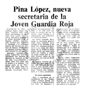 Pina López, nueva secretaria de la Joven Guardia Roja