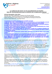 La audiencia del menor en los procedimientos de familia: Guía de