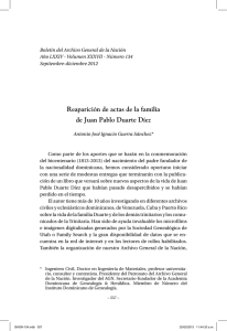 Reaparici&oacute;n de actas de la familia de Juan Pablo Duarte D&iacute;ez