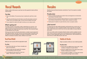 Vocal Vowels Vocales