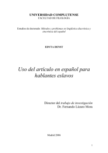 Uso del art&iacute;culo en espa&ntilde;ol para hablantes eslavos