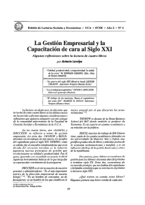 La Gestión Empresarial y la Capacitación de cara al Siglo XXI