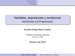 Variables, expresiones y sentencias