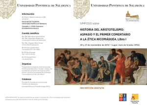 HISTORIA DEL ARISTOTELISMO: ASPASIO Y EL PRIMER