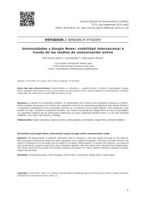 Universidades y Google News: visibilidad internacional a trav&eacute;s de