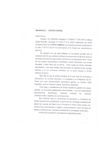Page 1 MANIFIESTA - OFRECE PRUEBA Señor Fiscal Alfredo J. M.