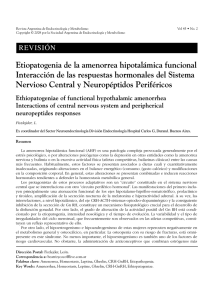 Etiopatogenia de la amenorrea hipotalámica funcional Interacción