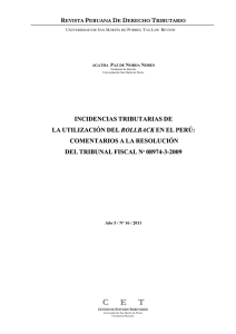 incidencias tributarias de la utilización del rollback en el perú