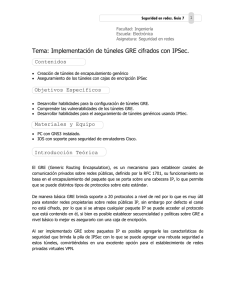 Tema: Implementación de túneles GRE cifrados con IPSec.