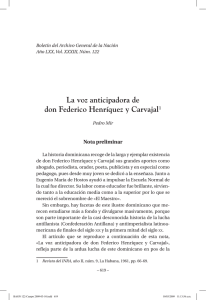 La voz anticipadora de don Federico Henríquez y Carvajal