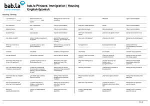 Phrases: Immigration | Housing (English-Spanish)