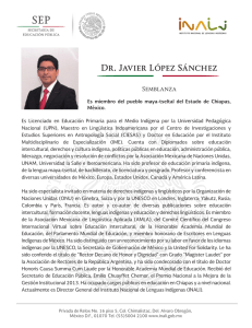 Dr. Javier López Sánchez - Site - INALI