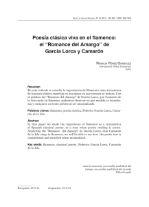 Poesía clásica viva en el flamenco: el “Romance del Amargo” de