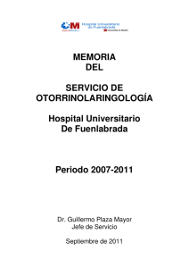MEMORIA DEL SERVICIO DE OTORRINOLARINGOLOGÍA Hospital