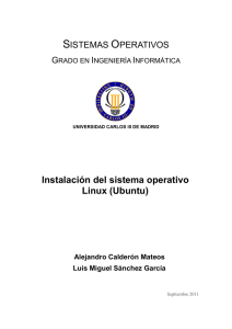 Instalación del sistema operativo Linux (Ubuntu)