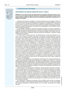 I. Disposiciones Generales - Instituto Aragonés de Servicios Sociales