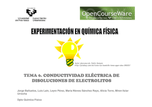 TEMA 6. CONDUCTIVIDAD ELÉCTRICA DE CONDUCTIVIDAD