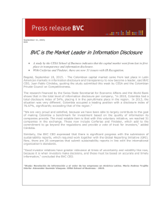 BVC is the Market Leader in Information Disclosure
