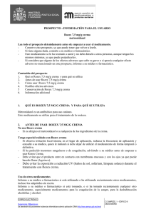 prospecto rozex crema - Agencia Espa&ntilde;ola de Medicamentos y