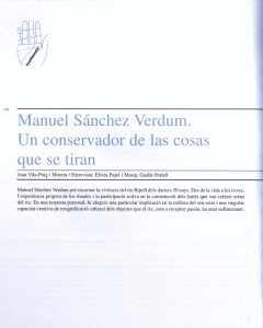 Manuel Sánchez Verdum. Un conservador de las cosas que