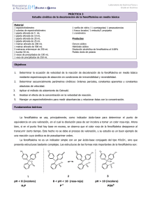 PRÁCTICA 3 Estudio cinético de la decoloración de la fenolftaleína