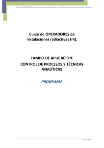 Curso de OPERADORES de instalaciones radiactivas (IR). CAMPO