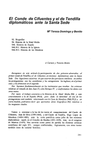 El Conde de Cifuentes y el de Tendilla diplomáticos ante la Santa