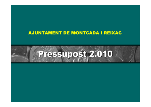 Pressupost 2010 - Ajuntament de Montcada i Reixac