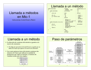 Llamada a métodos en Mic-1 Llamada a un método