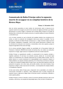Comunicado de Bahia Principe sobre la supuesta muerte de un