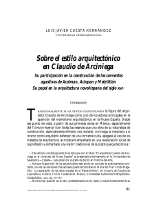 AnalesIIE76, UNAM, 2000. Sobre el estilo arquitectónico en Claudio