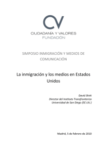 Ponencia: “Inmigración, Medios de Comunicación y Periodistas”
