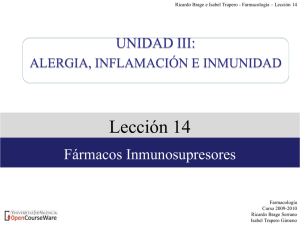 lección 14. fármacos inmunosupresores - OCW-UV